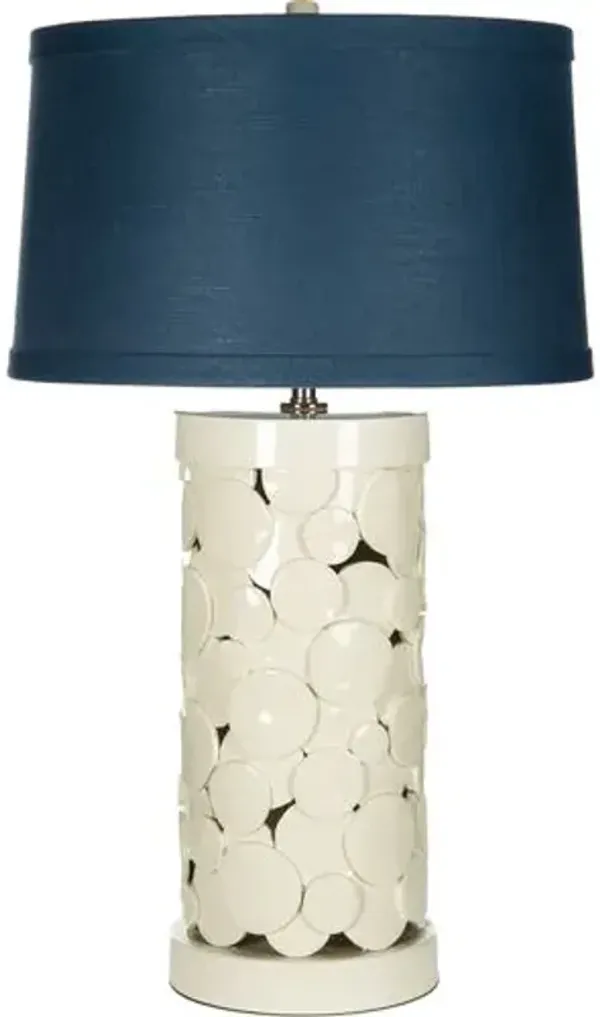 Saint Lucia Table Lamp - Off-Whte/Navy - Bradburn Home - Blue