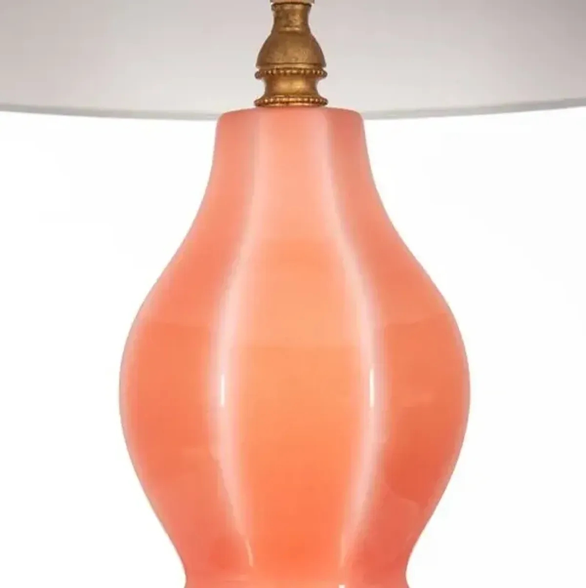 Marianna Table Lamp - Coral/Antique Brass - Bradburn Home - Pink