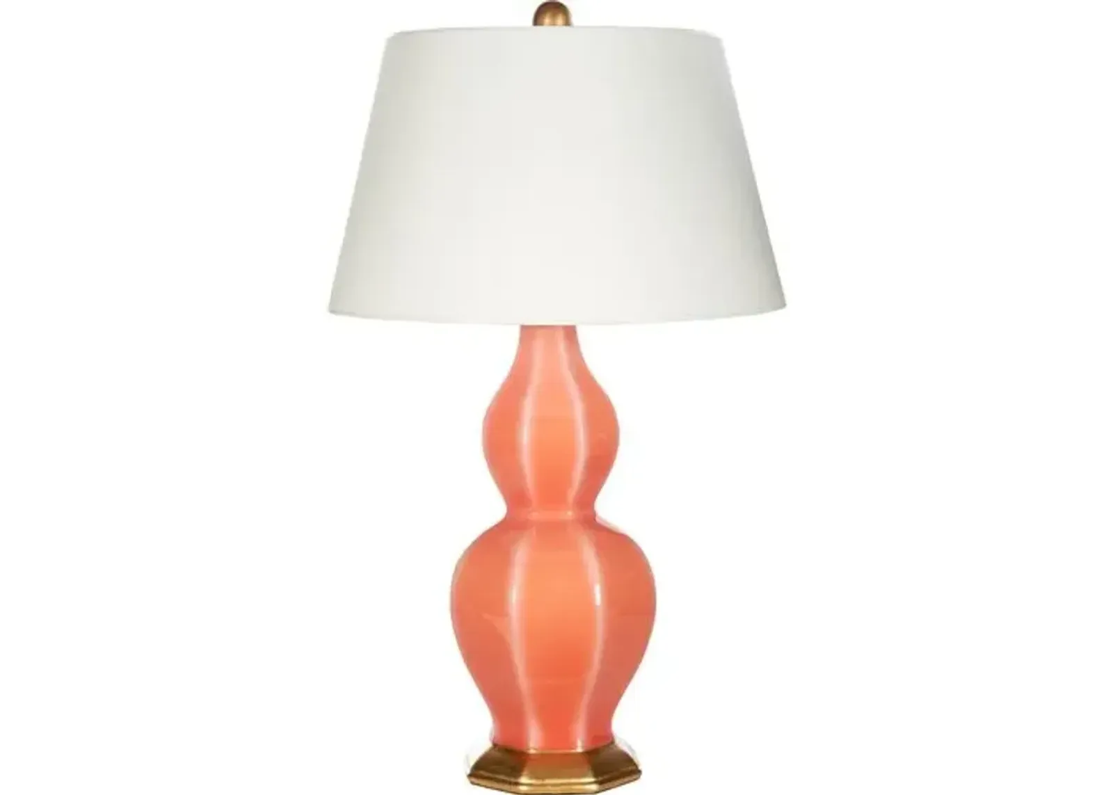 Marianna Table Lamp - Coral/Antique Brass - Bradburn Home - Pink