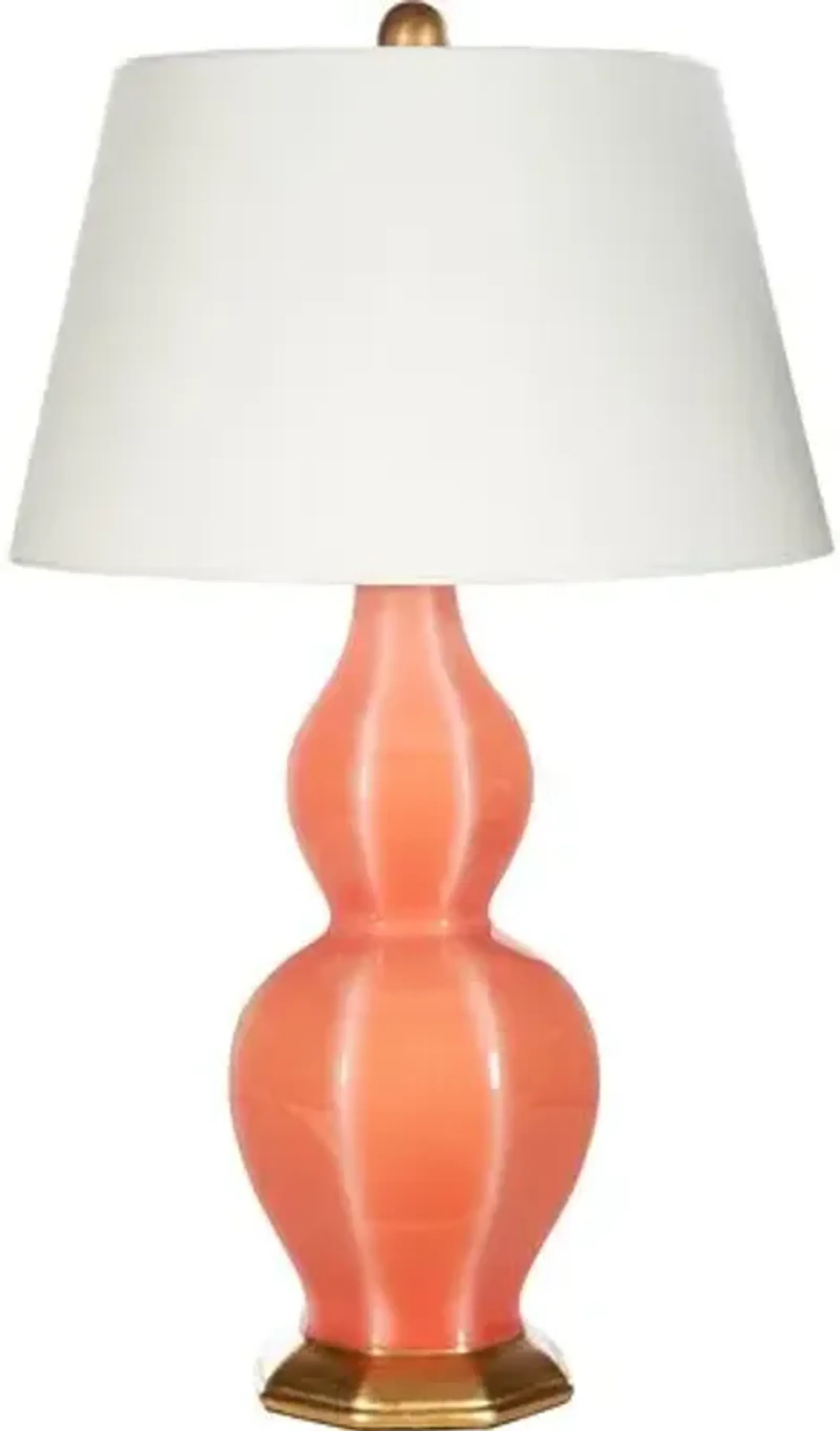 Marianna Table Lamp - Coral/Antique Brass - Bradburn Home - Pink