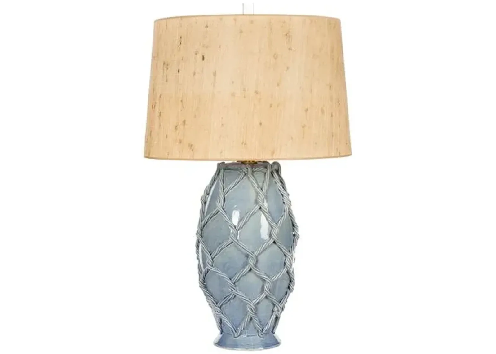 Bayside Net Table Lamp - Soft Blue - Bradburn Home - Handcrafted