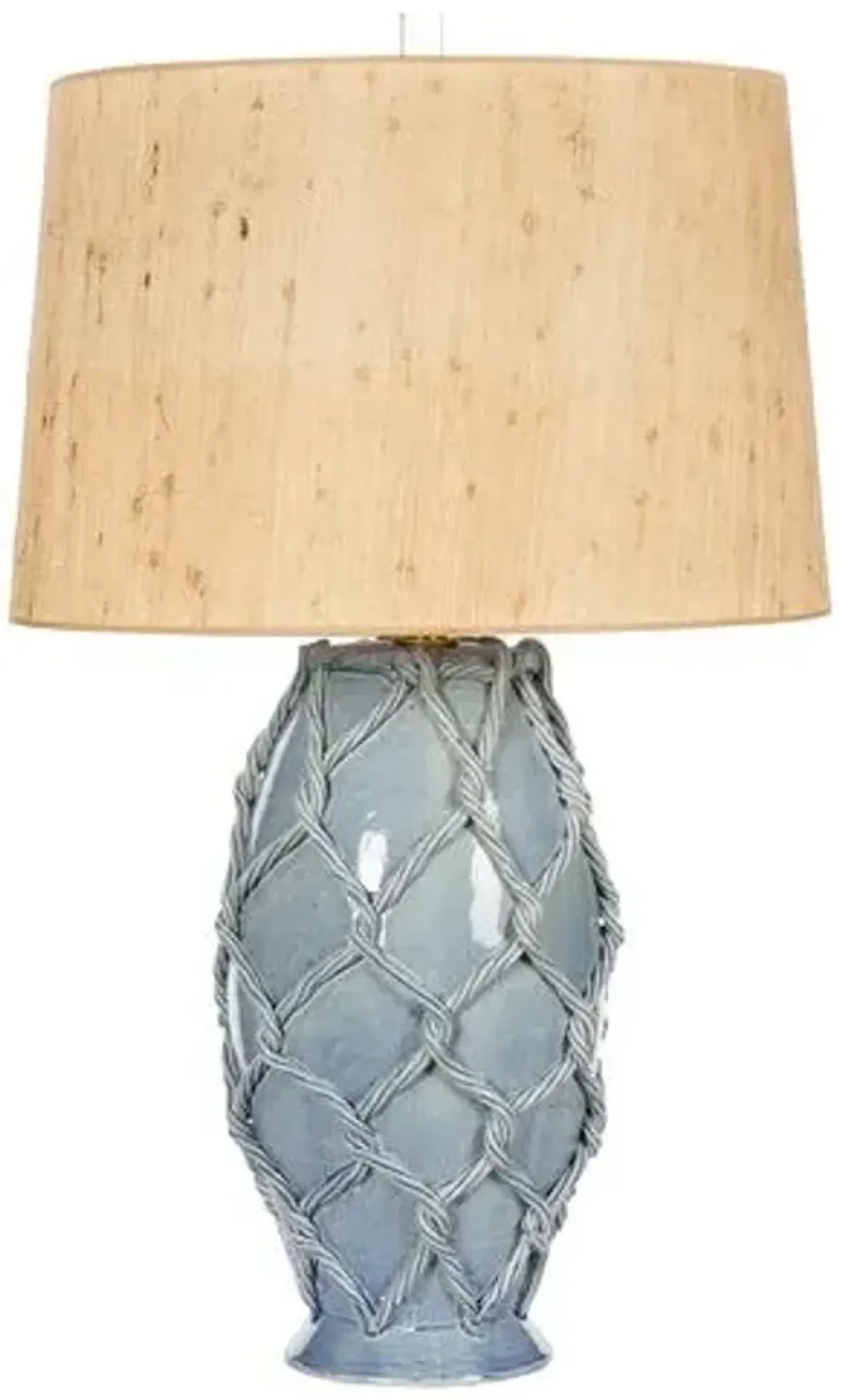 Bayside Net Table Lamp - Soft Blue - Bradburn Home - Handcrafted