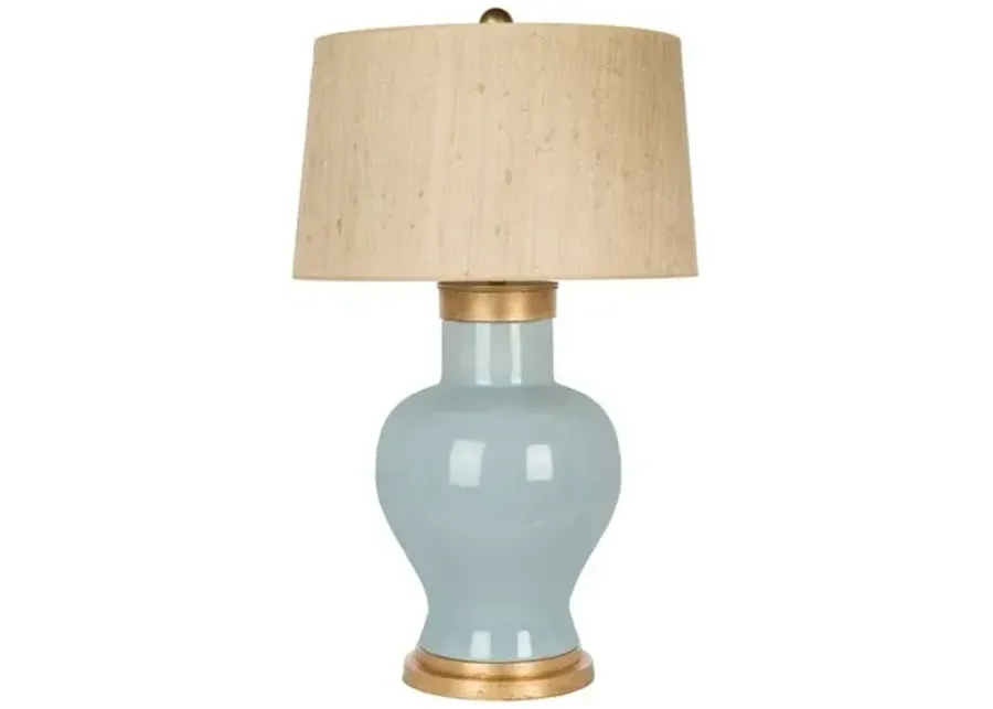 Paradiso Cove Couture Table Lamp - Mist Blue/Gold Leaf - Bradburn Home