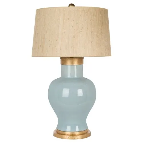 Paradiso Cove Couture Table Lamp - Mist Blue/Gold Leaf - Bradburn Home