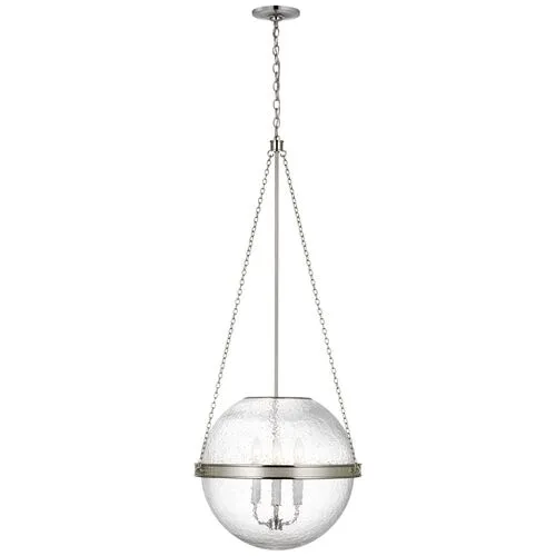 Visual Comfort - Reese 18" Globe Pendant - Silver