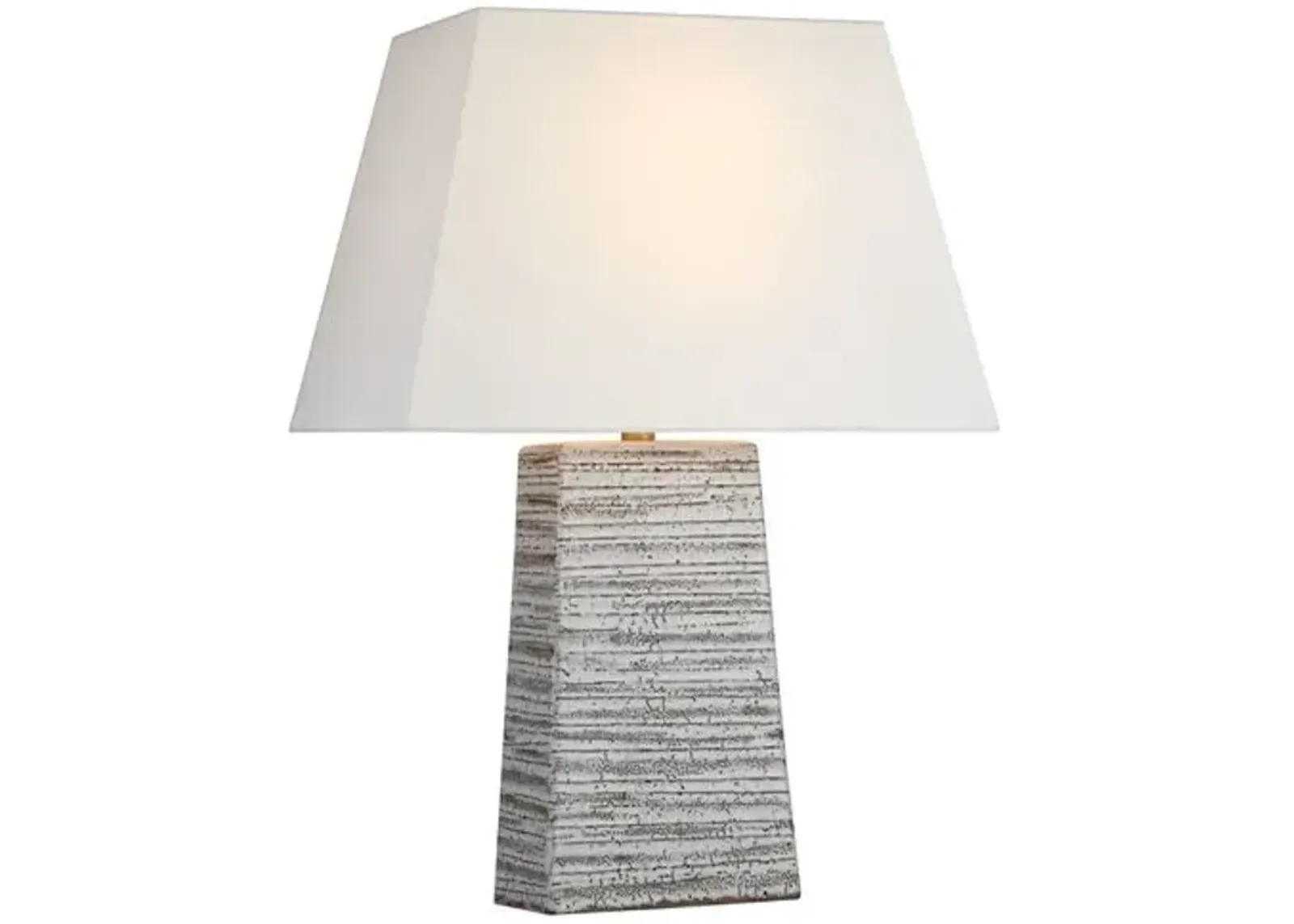 Visual Comfort - Gates Medium Rectangle Table Lamp - Malt White Dust - Gray