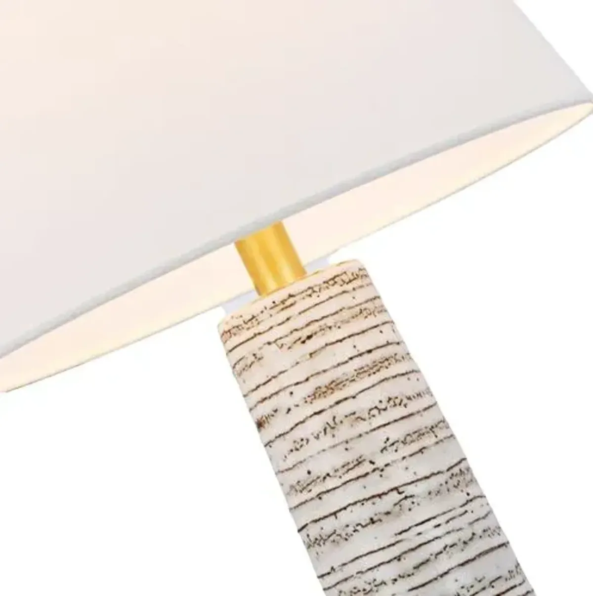 Visual Comfort - Gates Medium Column Table Lamp - Malt White Dust - Gray