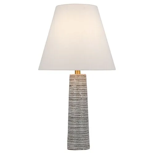 Visual Comfort - Gates Medium Column Table Lamp - Malt White Dust - Gray