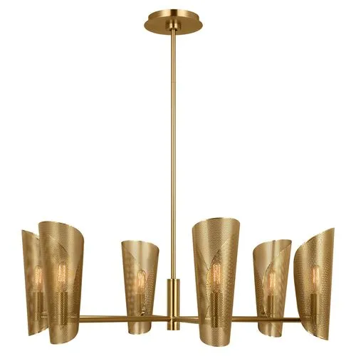 Visual Comfort - Plivot Chandelier - Burnished Brass - Gold
