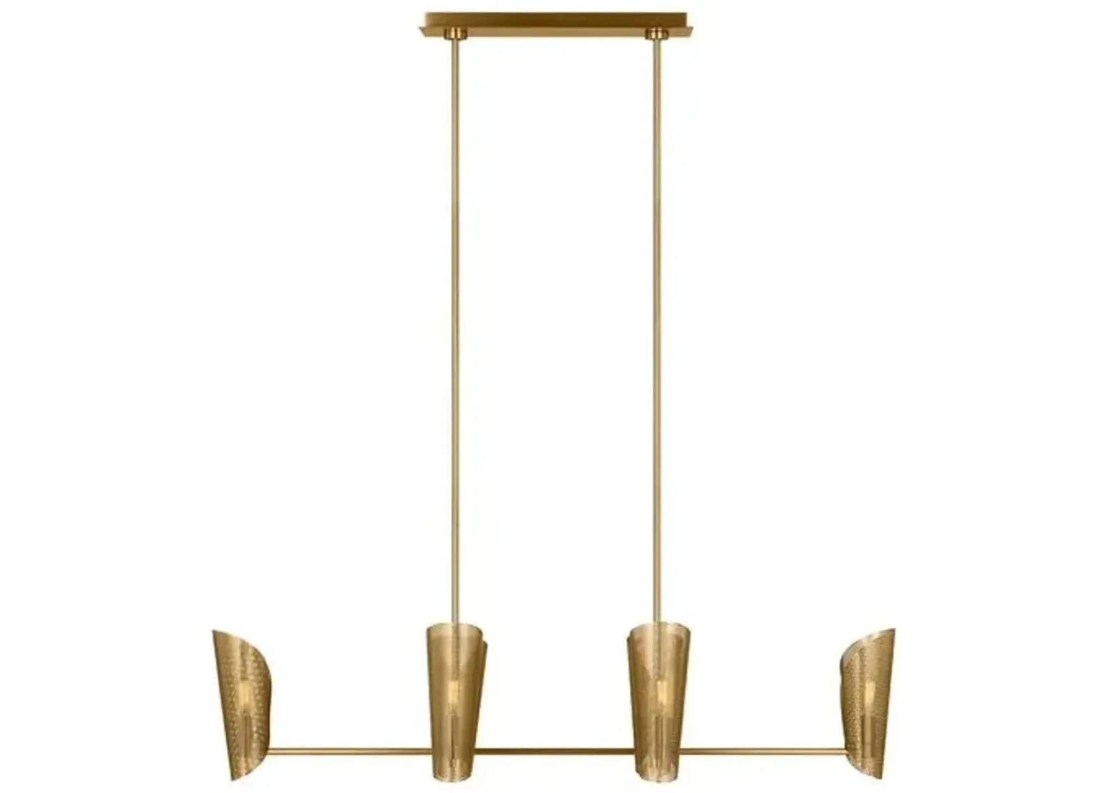 Visual Comfort - Plivot Large Linear Chandelier - Burnished Brass - Gold