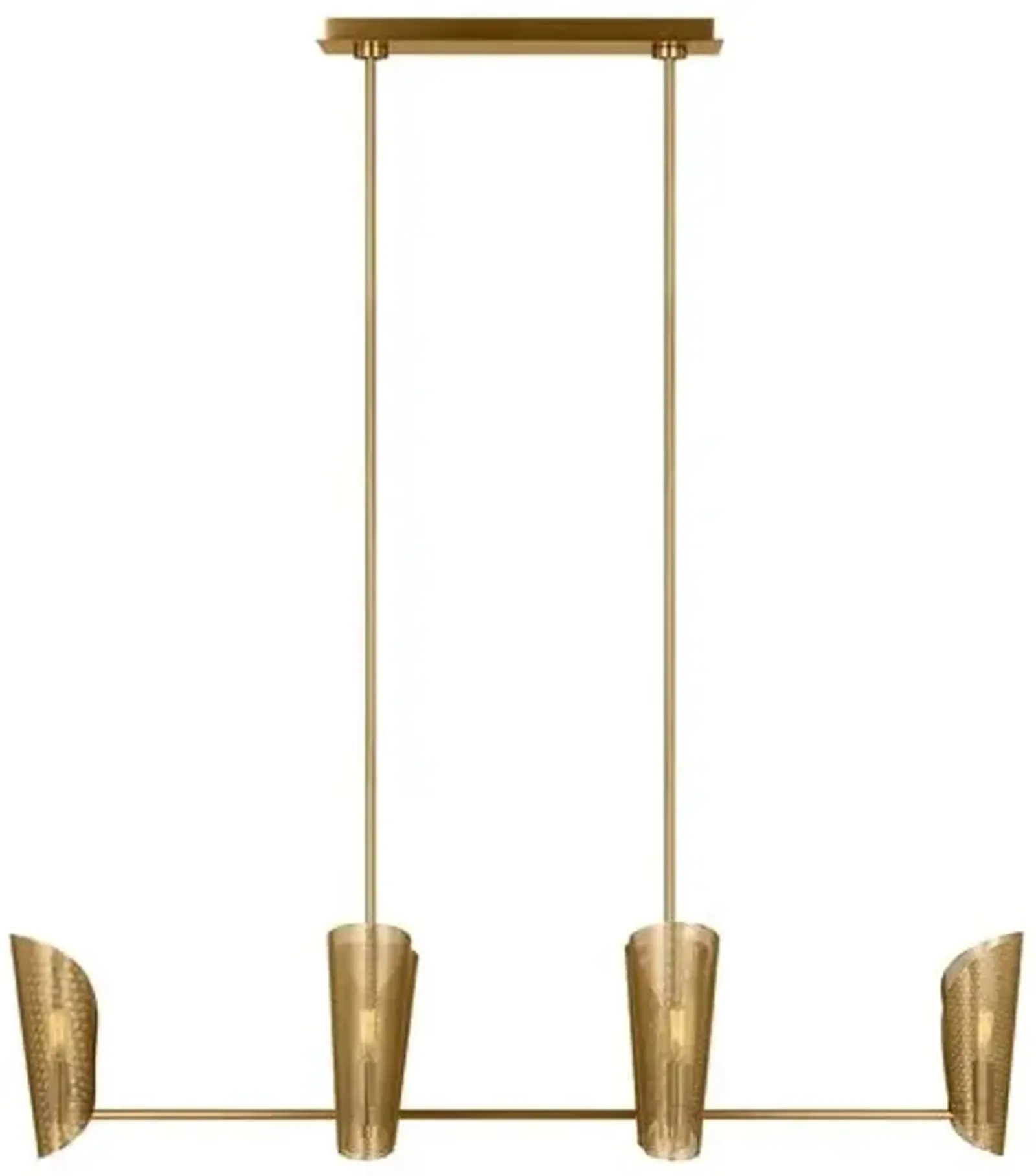 Visual Comfort - Plivot Large Linear Chandelier - Burnished Brass - Gold