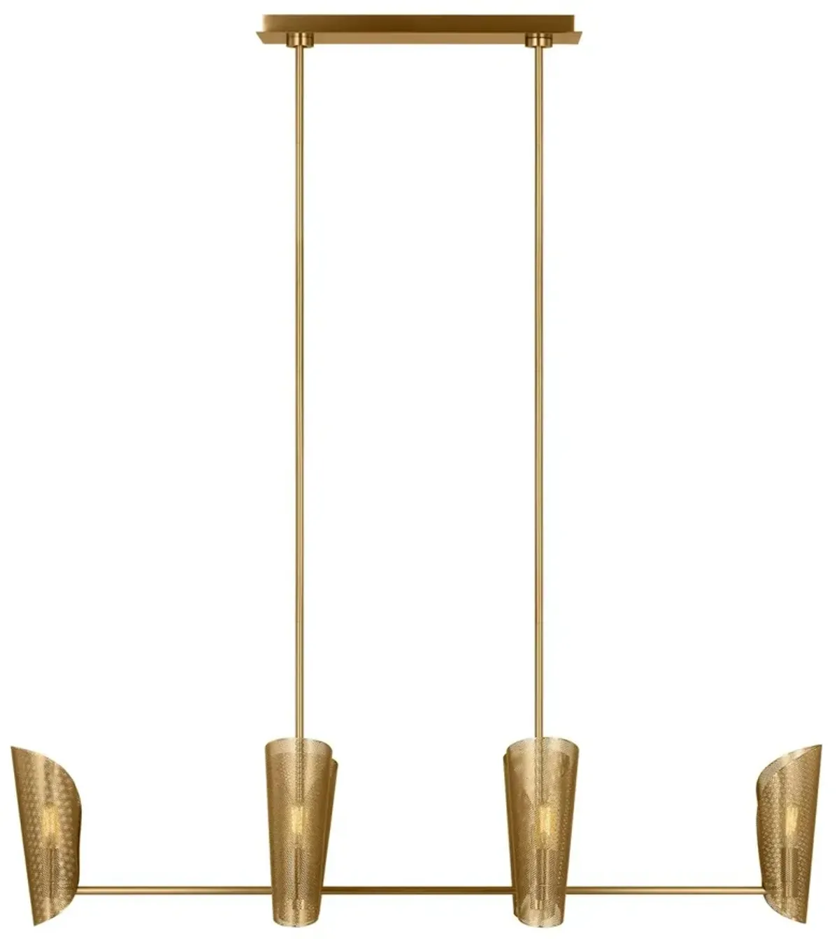 Visual Comfort - Plivot Large Linear Chandelier - Burnished Brass - Gold