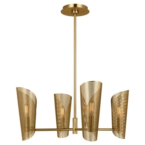 Visual Comfort - Plivot Chandelier - Burnished Brass - Gold