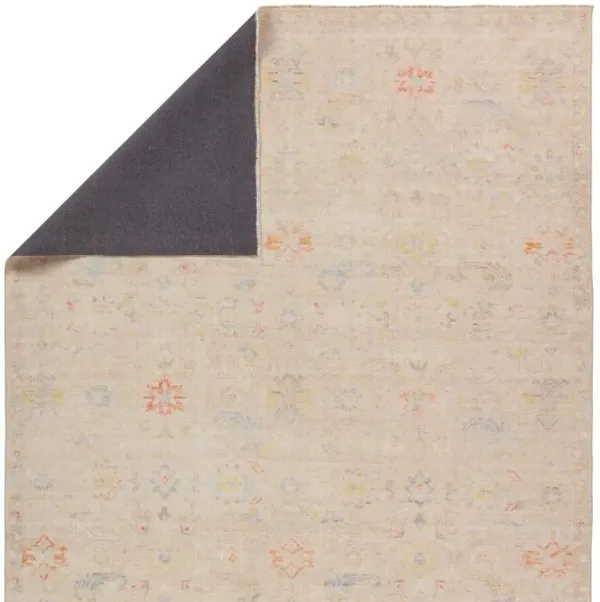  Aaina Floral Cream/Blue Area Rug (4'X6')