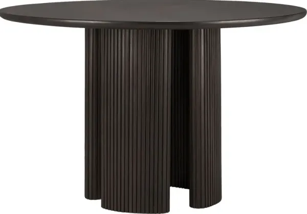 Roller Max Round Dining Table, Dark Brown