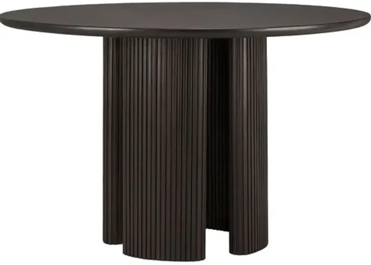 Roller Max Round Dining Table - Dark Brown - Ethnicraft