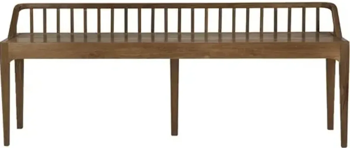 Spindle Reclaimed Teak Dining/Entry Bench - Ethnicraft - Handcrafted - Brown