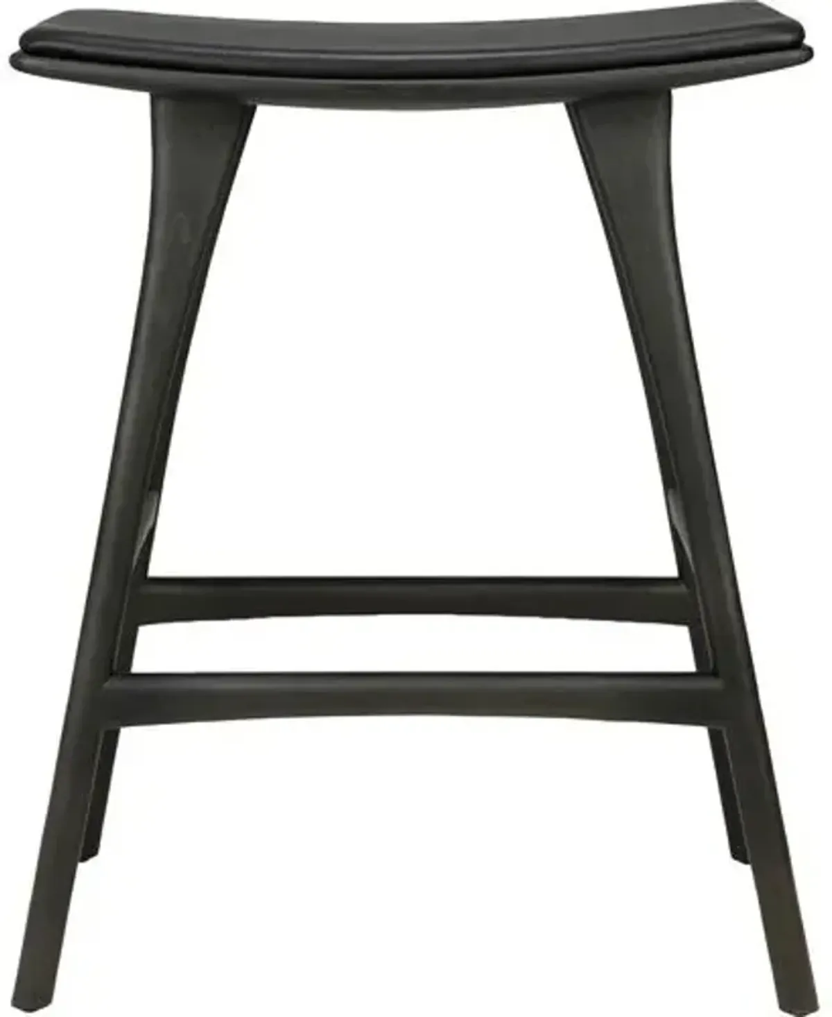 Osso Padded Counter Stool - Black Oak/Black Leather - Ethnicraft