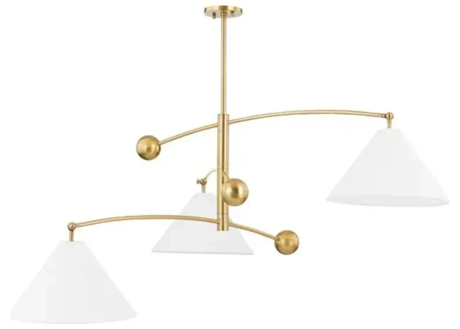 Birdie Chandelier - White/Aged Brass - Tali Roth for Mitzi - Gold