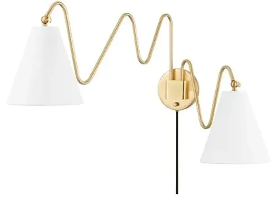 Onda 2-Light Portable Wall Sconce - Tali Roth for Mitzi - Gold