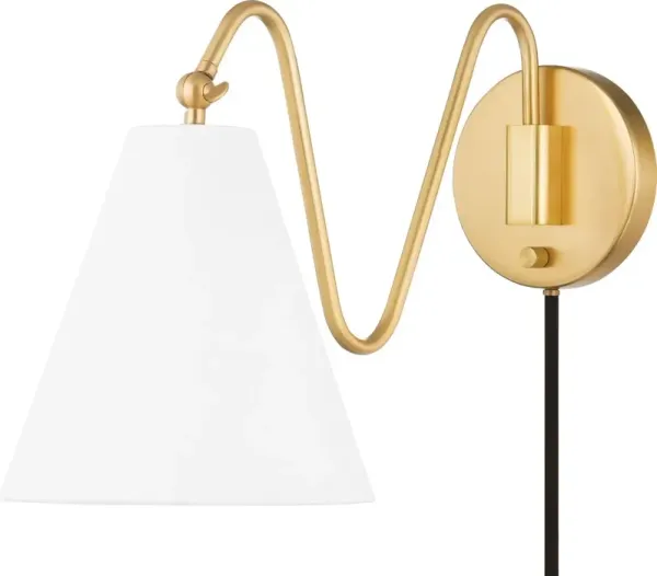 Onda 1-Light Plug-In Wall Sconce - Tali Roth for Mitzi - Gold