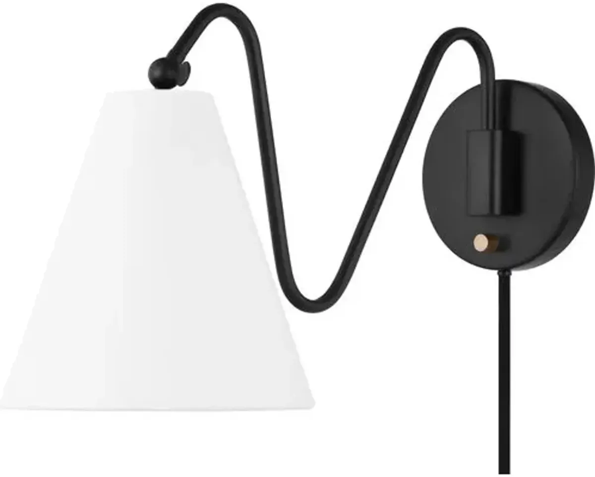 Onda 1-Light Plug-In Wall Sconce - Tali Roth for Mitzi - Black