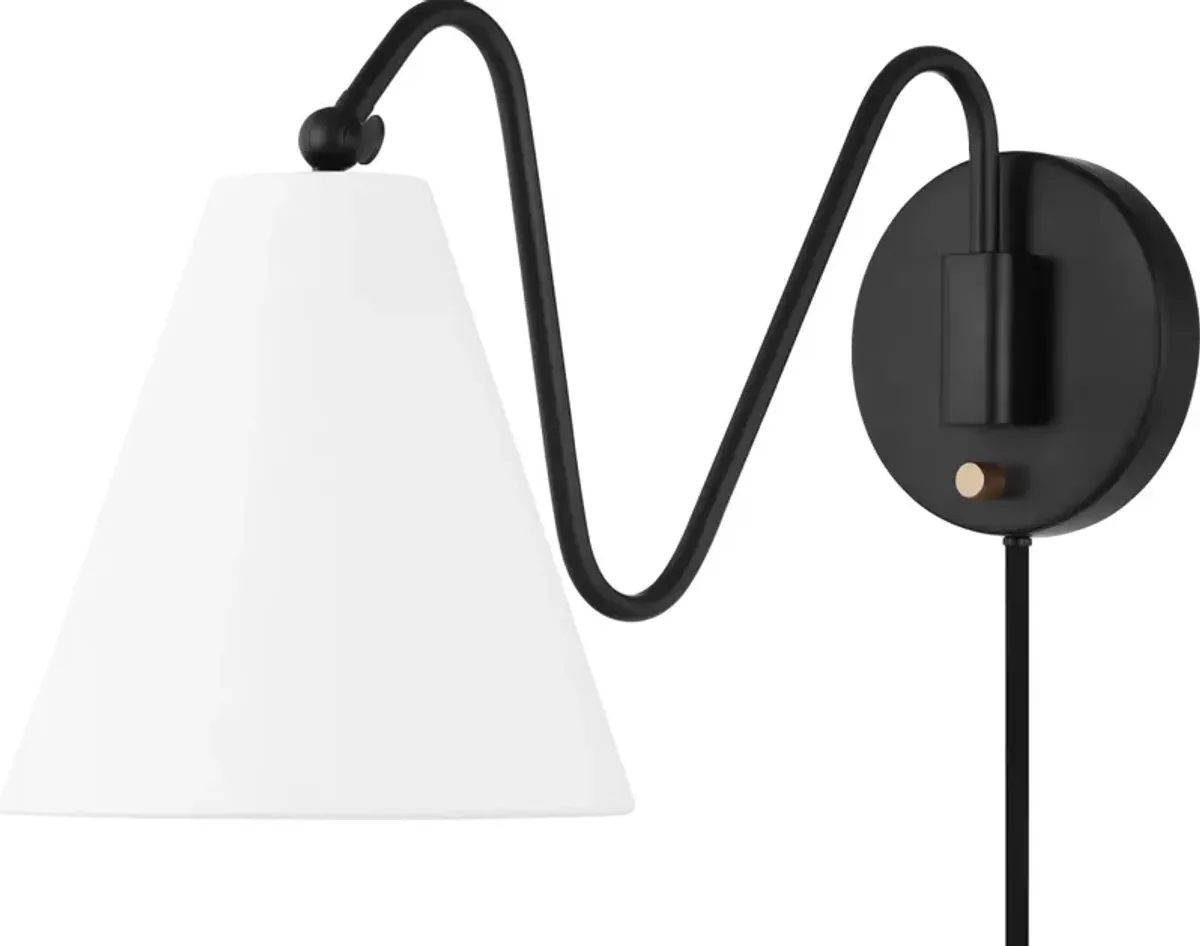 Onda 1-Light Plug-In Wall Sconce - Tali Roth for Mitzi - Black