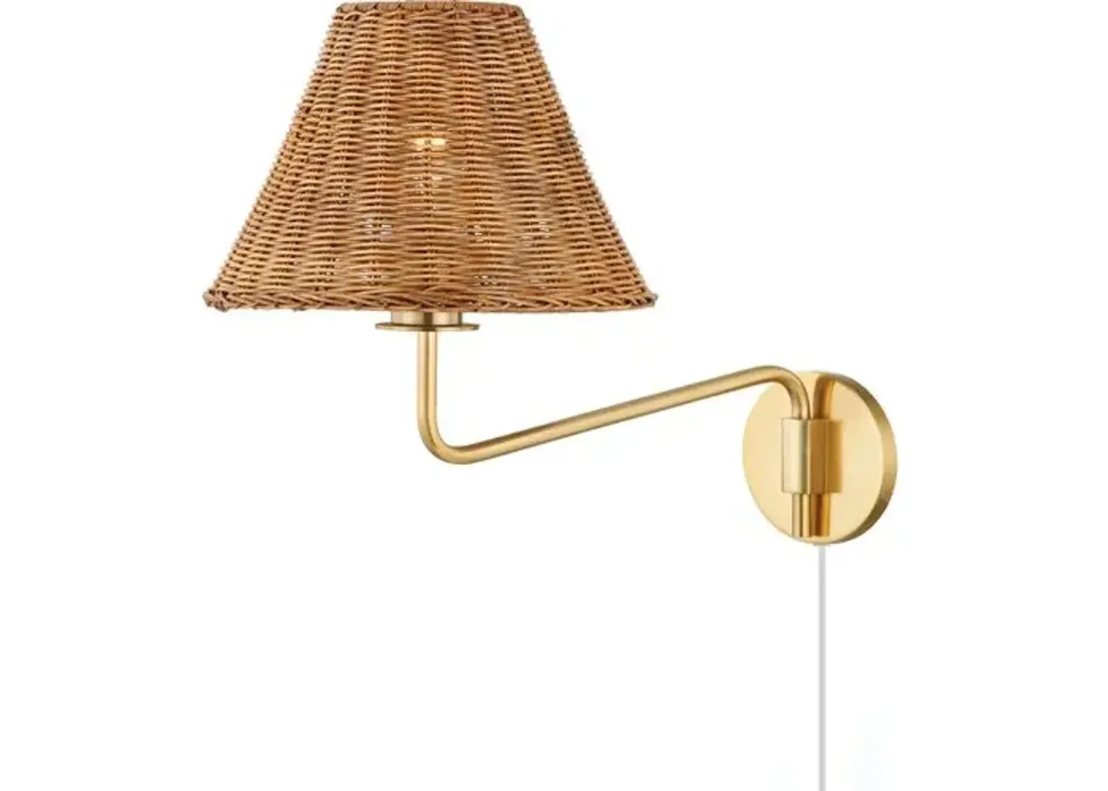 Issa Rattan Portable Wall Sconce - Tali Roth for Mitzi - Gold