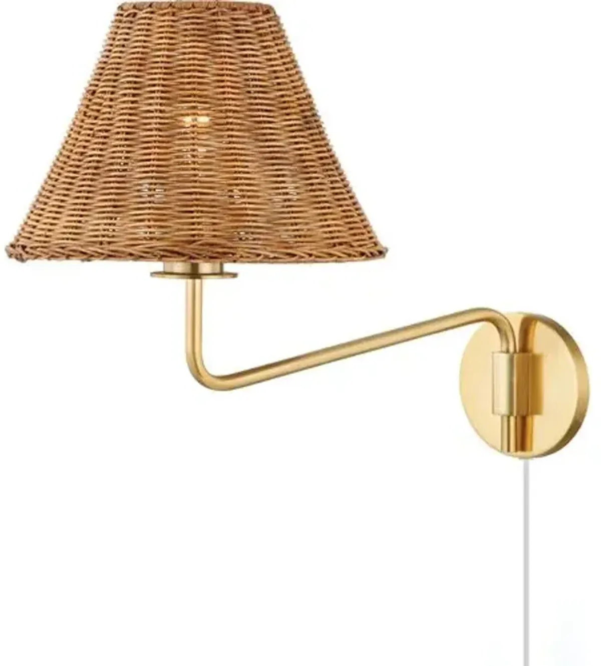 Issa Rattan Plug-In Wall Sconce - Tali Roth for Mitzi - Gold