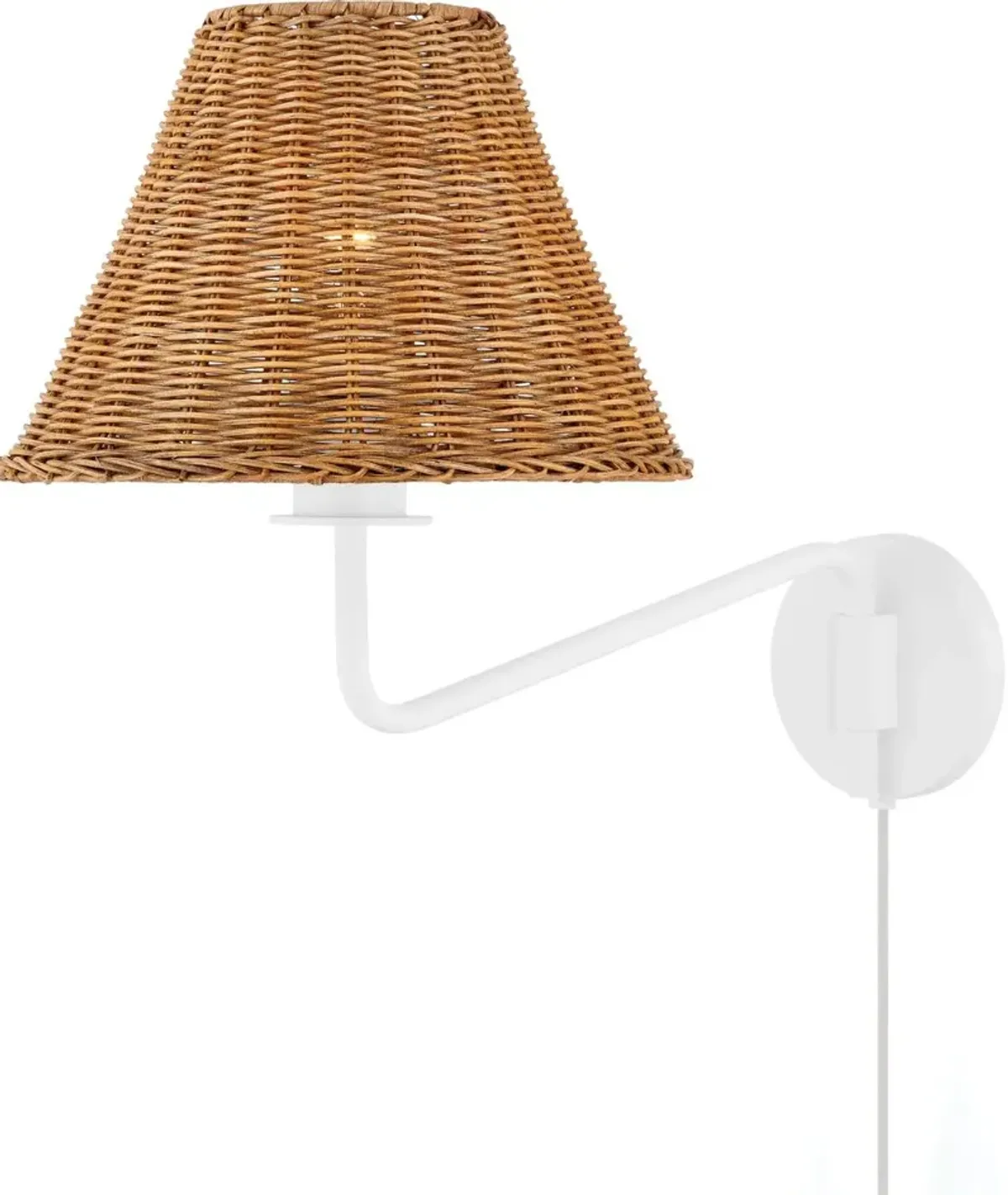 Issa Rattan Plug-In Wall Sconce - Tali Roth for Mitzi - White