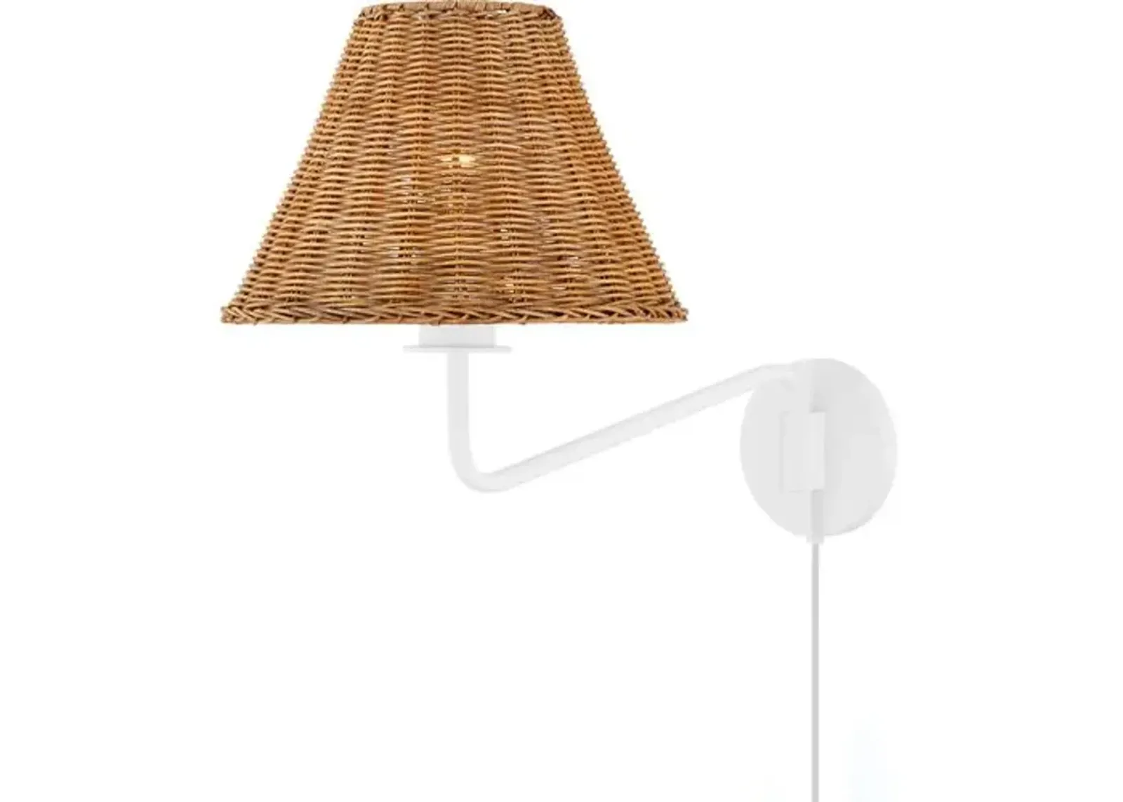 Issa Rattan Portable Wall Sconce - Tali Roth for Mitzi - White