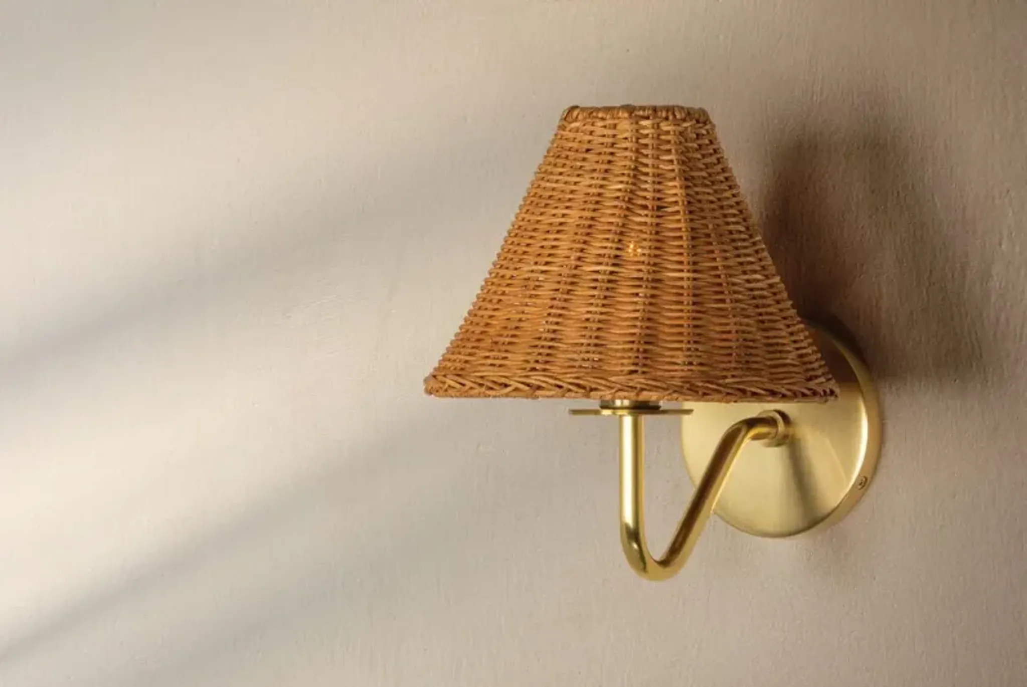 Issa Rattan Wall Sconce Tali Roth For Mitzi Gold One Kings Lane ...