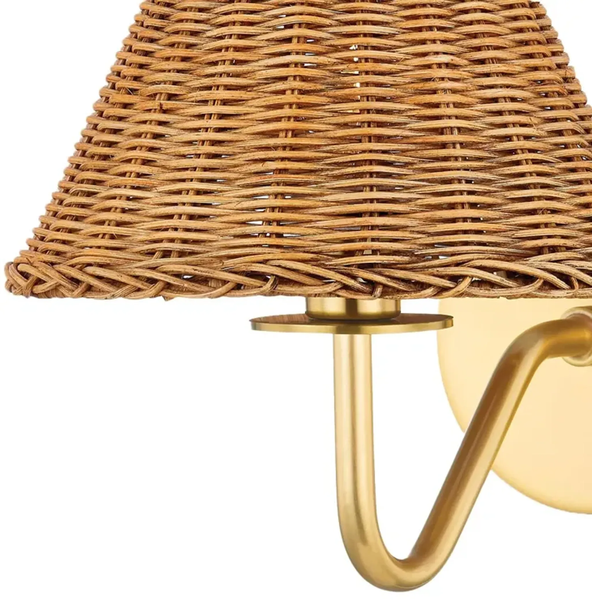 Issa Rattan Wall Sconce Tali Roth For Mitzi Gold One Kings Lane ...