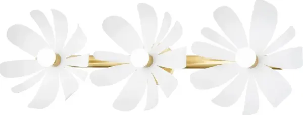 Twiggy 3-Light Bath Sconce - Aged Brass/Textured White - Tali Roth for Mitzi