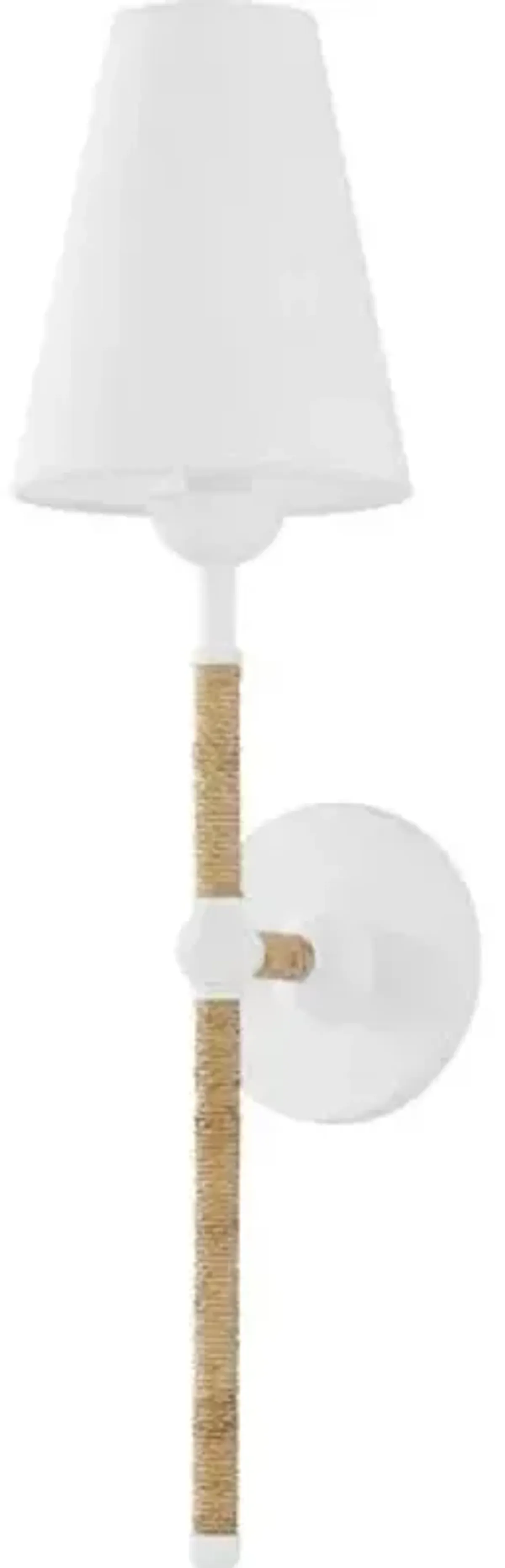 Mariana Wall Sconce - Textured White/Rattan - Megan Molten for Mitzi