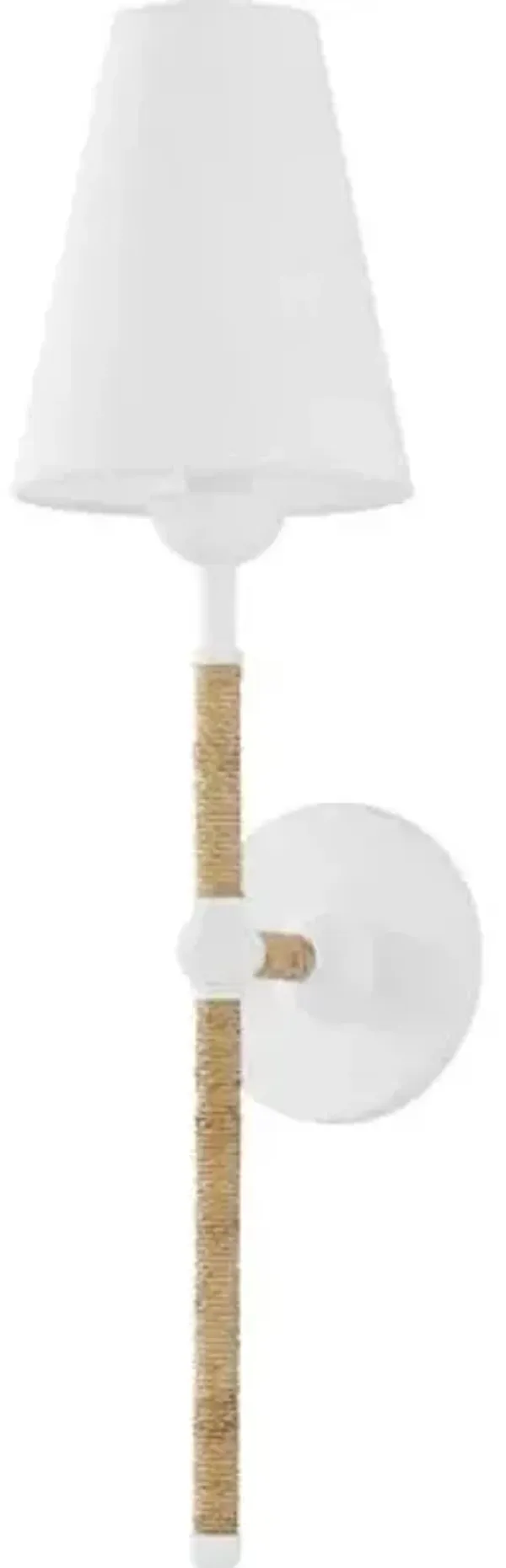 Mariana Wall Sconce - Textured White/Rattan - Megan Molten for Mitzi