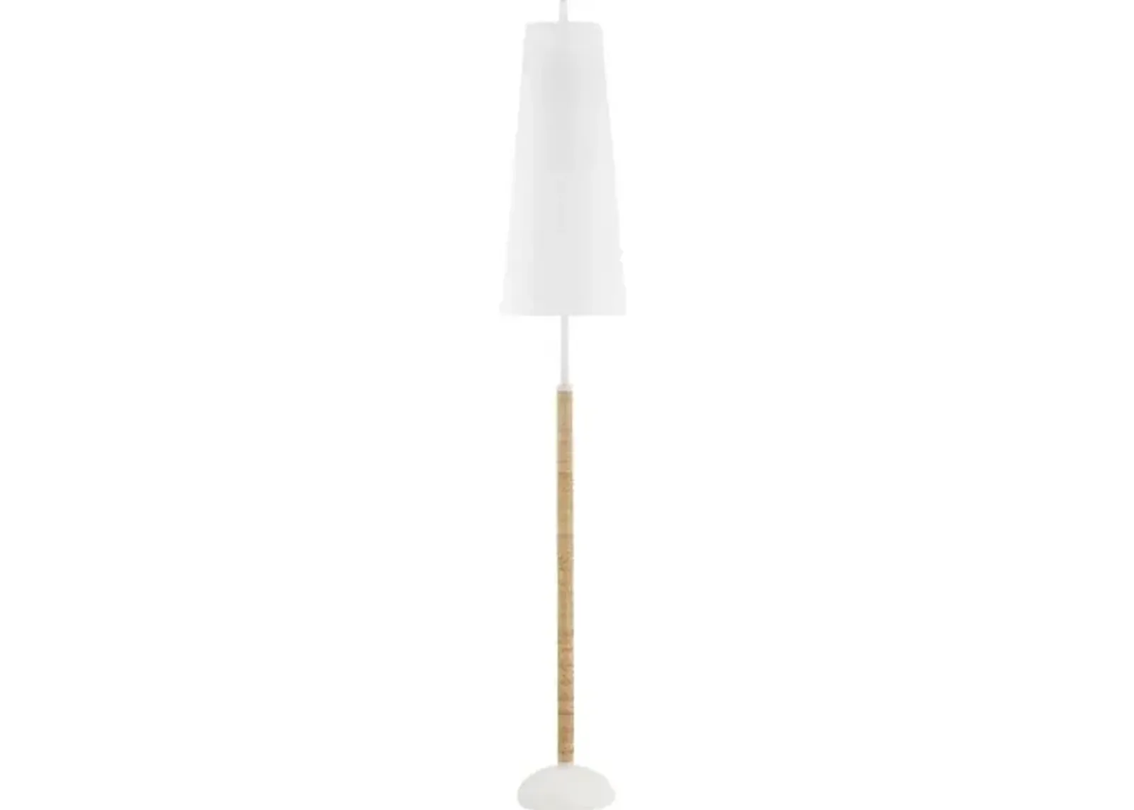 Mariana Floor Lamp - Textured White/Rattan - Megan Molten for Mitzi