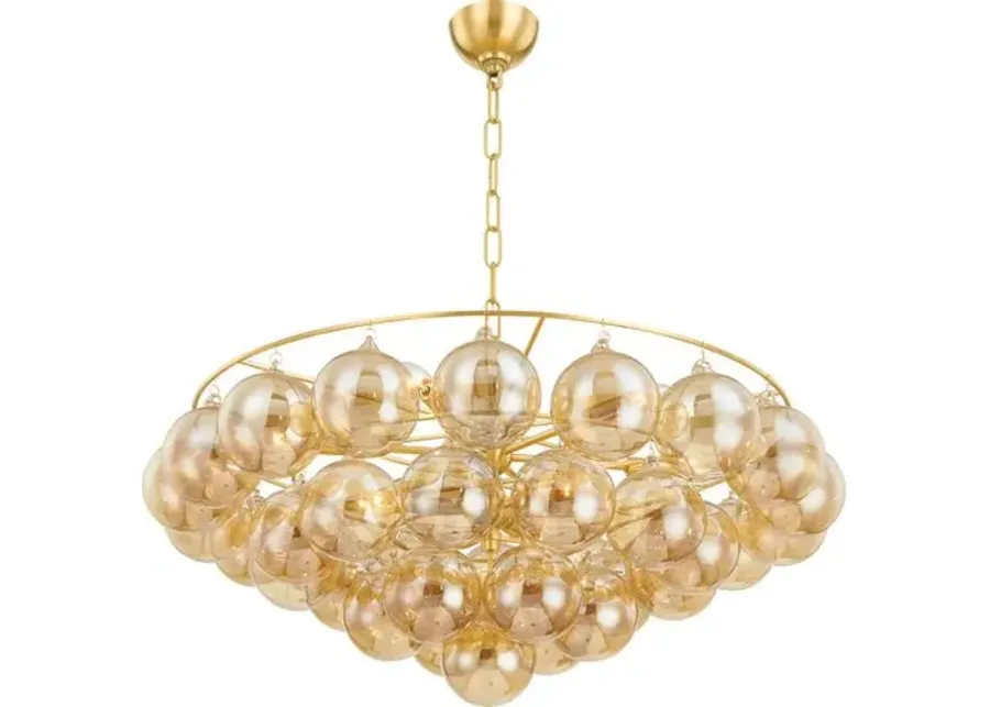 Mimi 9-Light Bubble Chandelier - Champagne/Aged Brass - Megan Molten for Mitzi - Gold