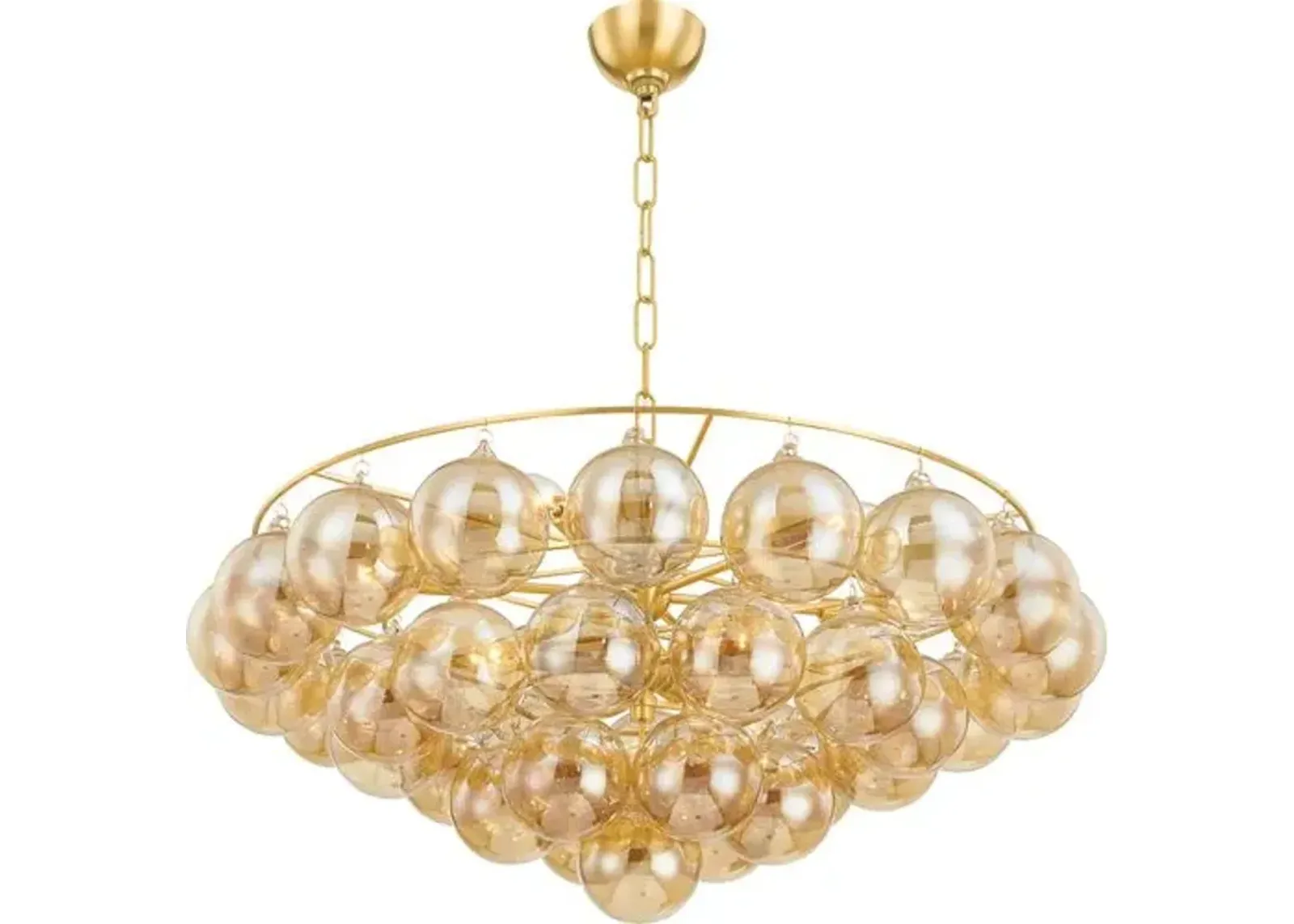 Mimi 9-Light Bubble Chandelier - Champagne/Aged Brass - Megan Molten for Mitzi - Gold