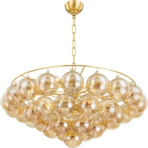 Mimi 9-Light Bubble Chandelier - Champagne/Aged Brass - Megan Molten for Mitzi - Gold