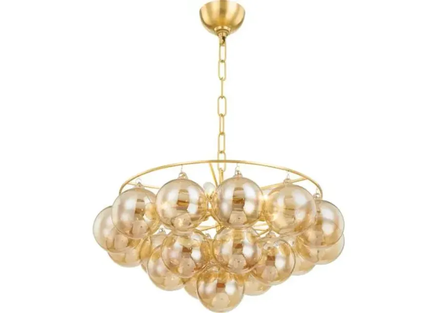 Mimi 6-Light Bubble Chandelier - Champagne/Aged Brass - Megan Molten for Mitzi - Gold