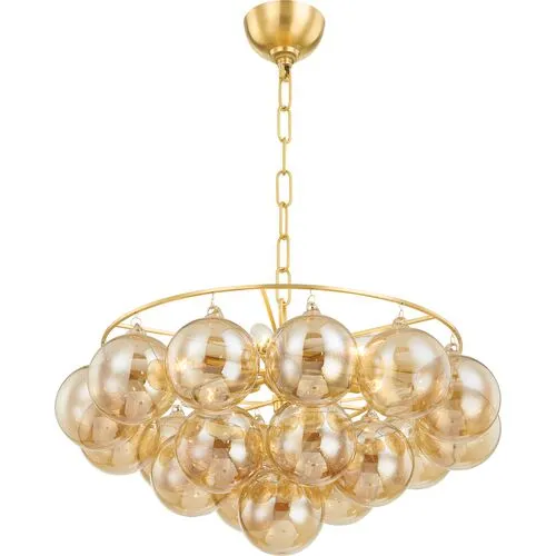 Mimi 6-Light Bubble Chandelier - Champagne/Aged Brass - Megan Molten for Mitzi - Gold