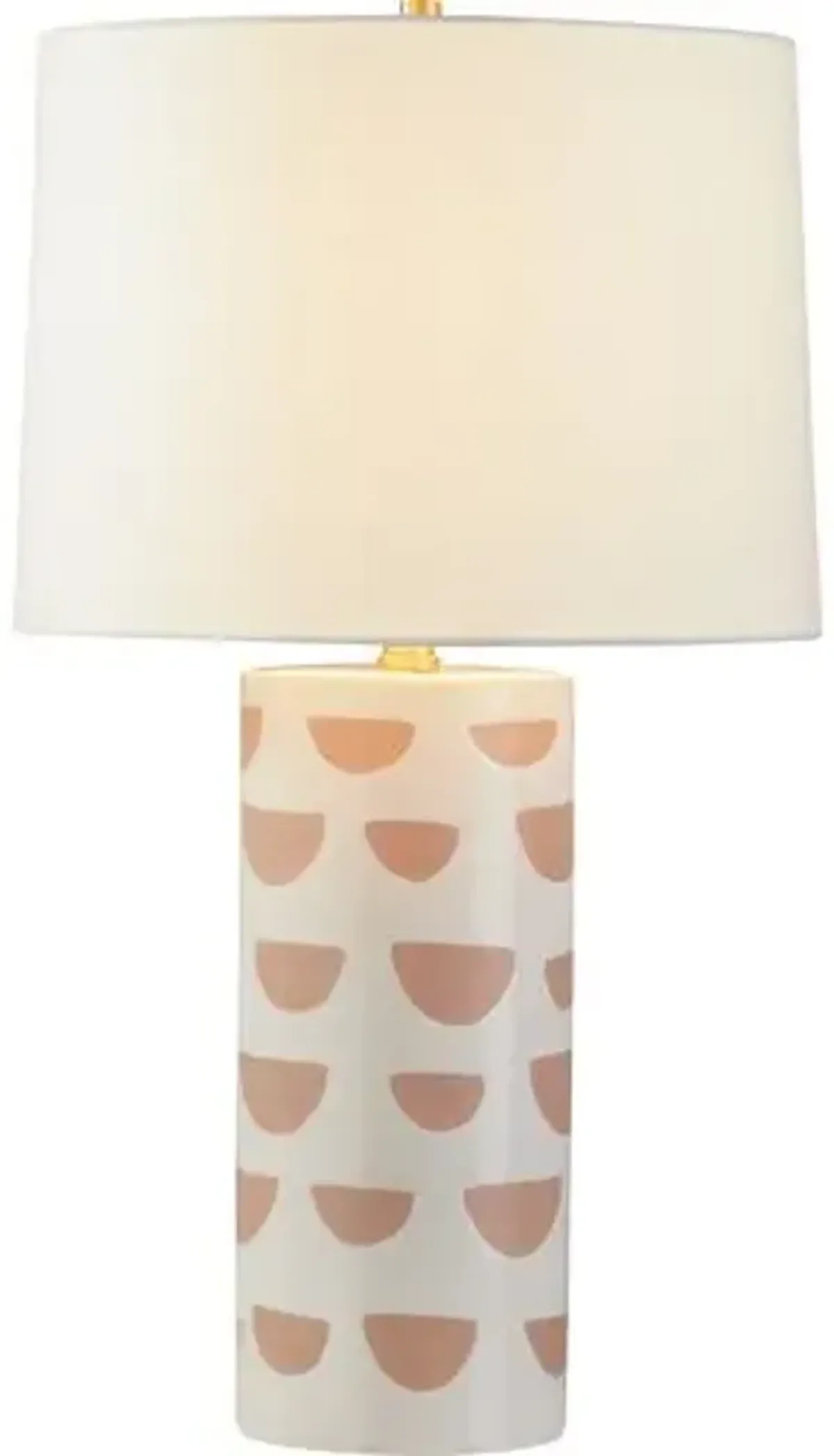 Minnie Column Table Lamp - Satin White/Beige - Megan Molten for Mitzi