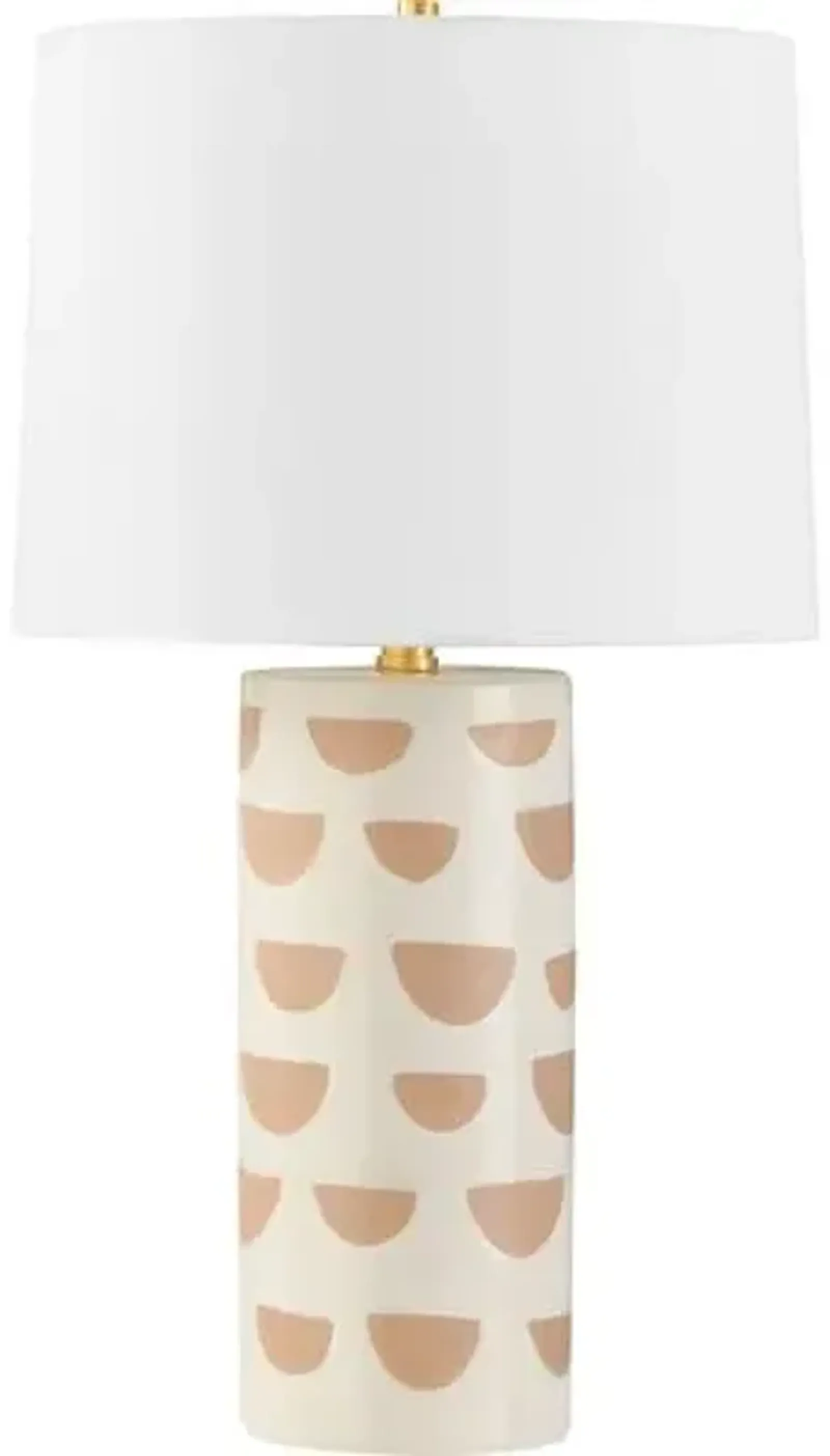 Minnie Column Table Lamp - Satin White/Beige - Megan Molten for Mitzi