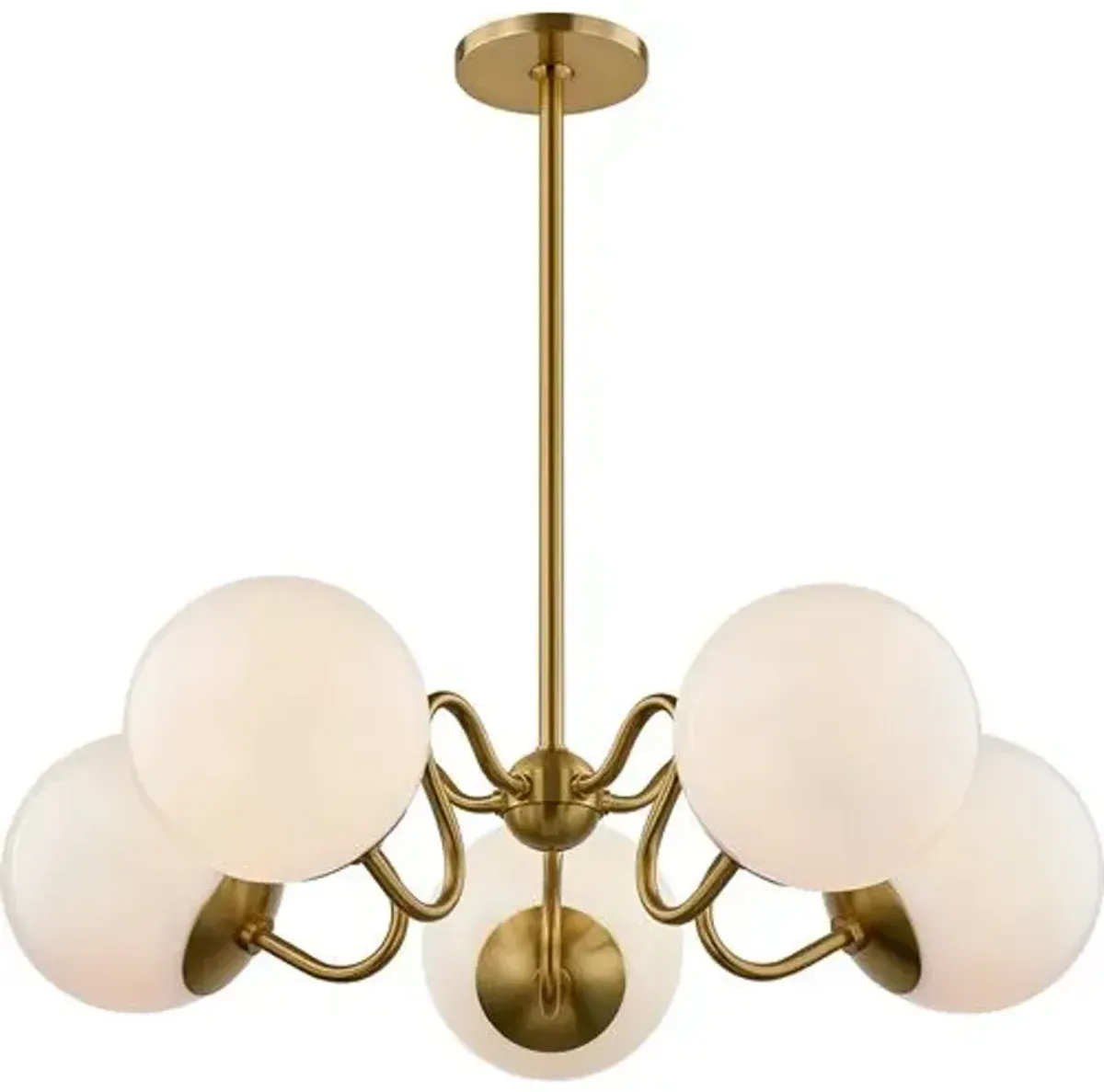 Havana 5-Light Chandelier - Aged Brass - Zio and Sons for Mitzi - Gold