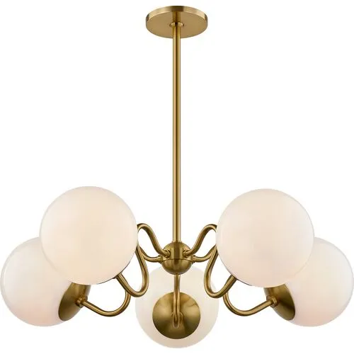 Havana 5-Light Chandelier - Aged Brass - Zio and Sons for Mitzi - Gold