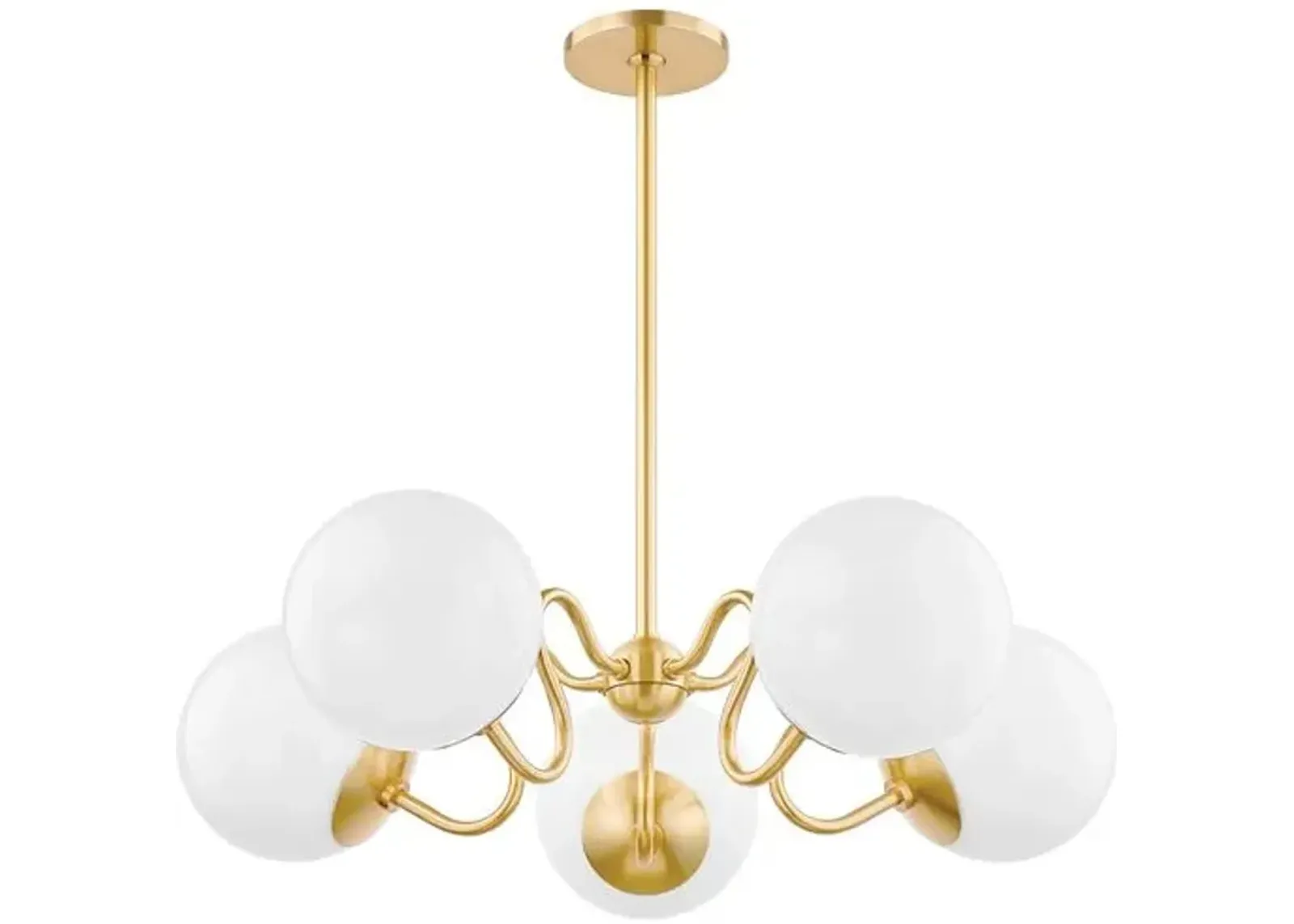 Havana 5-Light Chandelier - Aged Brass - Zio and Sons for Mitzi - Gold