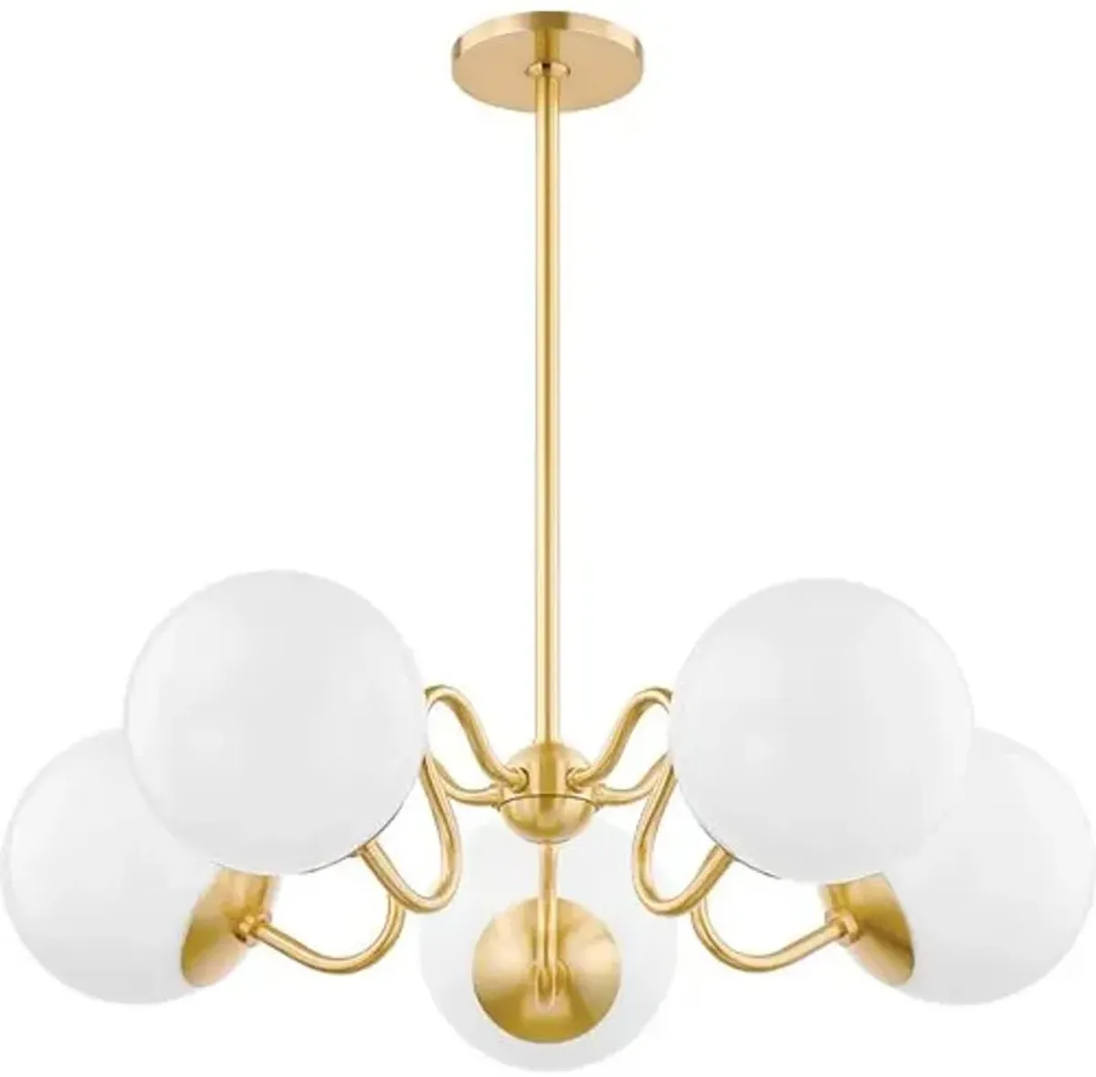 Havana 5-Light Chandelier - Aged Brass - Zio and Sons for Mitzi - Gold