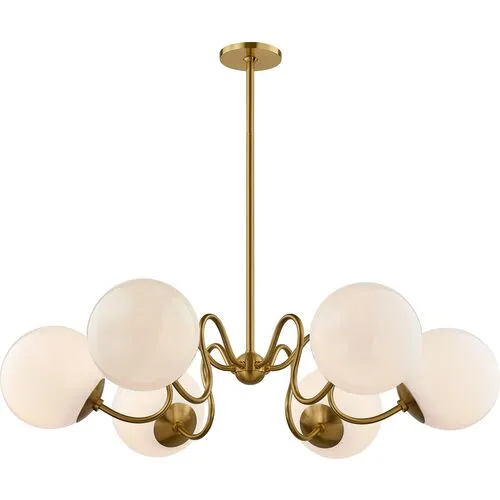 Havana 6-Light Chandelier - Aged Brass - Zio and Sons for Mitzi - Gold