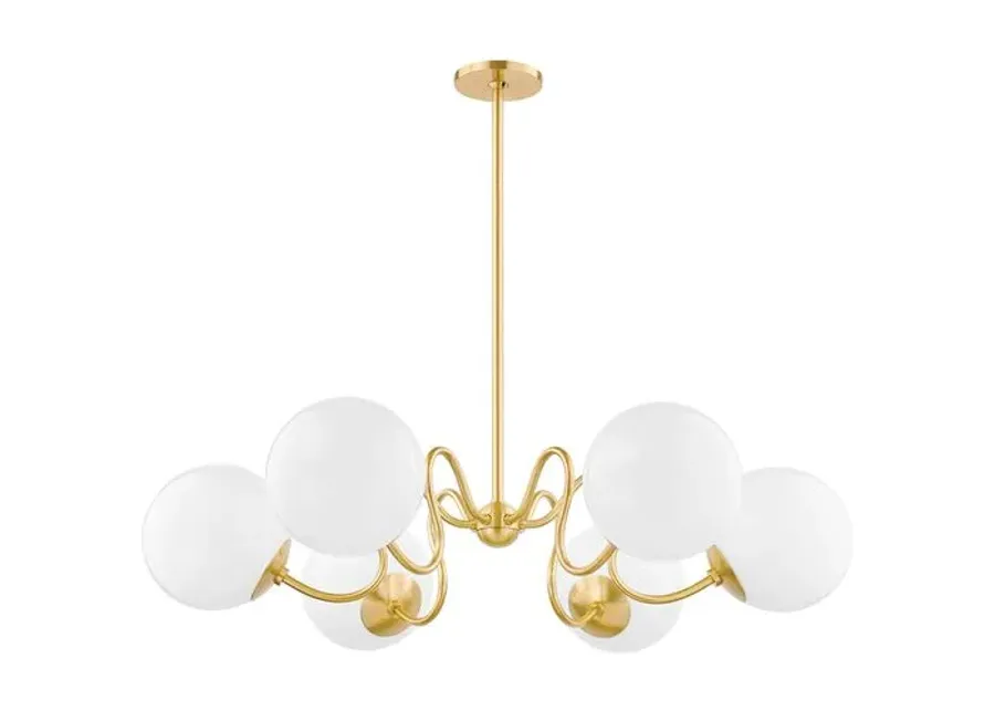 Havana 6-Light Chandelier - Aged Brass - Zio and Sons for Mitzi - Gold